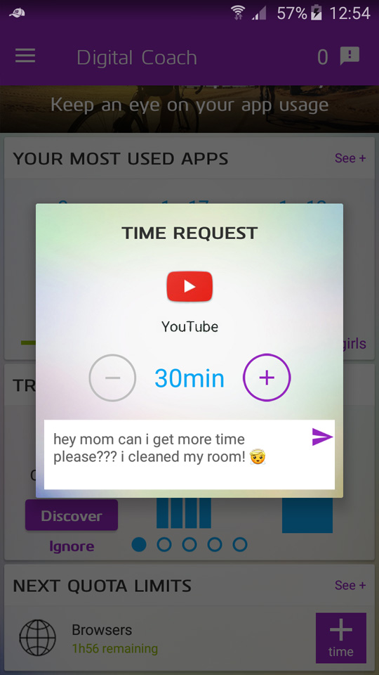 Kids can request extra time